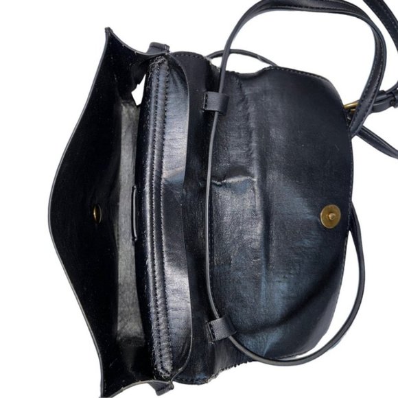 j. crew medium leopard pony hair blk leather cross body messenger bag - Picture 5 of 9